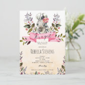 ゼブラ·キュブ·フローラ·ガール·ベビー·シャワーの招待 招待状 (スタンド正面)