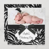 ゼブラ《キリスト教》洗礼式や命名式 招待状 (正面/裏面)