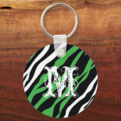 ゼブラ – キーパーソナライズされたチェーン キーホルダー (正面)