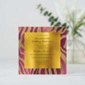 ゼブラ サファリ アニマル スキン ラズベリー マスタード ゴールド 招待状 (スタンド正面)