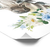 ゼブラ，サファリ，ジャングル，青い花，男の子の子供部屋 フォトプリント            (角)