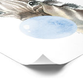 ゼブラ,サファリ,ブルーバブルガム,男の子子供部屋 フォトプリント (角)