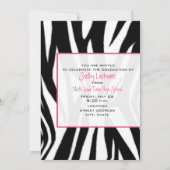 ゼブラ & サングラス 2012 卒業パーティー招待状 招待状 (裏面)