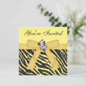 ゼブラ、サンフラワーズ&アニマルプリントグリッターパーティー 招待状 (スタンド正面)