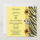 ゼブラ、サンフラワーズ&アニマルプリントグリッターパーティー 招待状 (裏面)