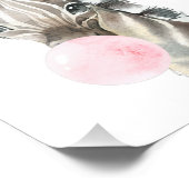 ゼブラ，ジャングル，ピンクバブルガム，女の子子供部屋 フォトプリント            (角)