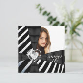 ゼブラ スウィート16 16歳の誕生日パーティーの写真 招待状 (スタンド正面)