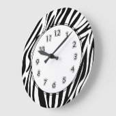 ゼブラ·ストライプ野生生物時計 ラージ壁時計 (傾斜)