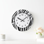 ゼブラ·ストライプ野生生物時計 ラージ壁時計 (ホーム)