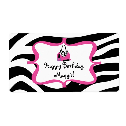 ゼブラ ディーバ スパ 誕生日 ウォーターボトル ラベル (正面)