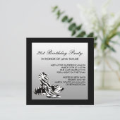 ゼブラ ハイ ヒール 21歳の誕生日パーティー 招待状 (スタンド正面)