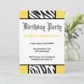 ゼブラ·バースデー·パーティーの招待 招待状 (スタンド正面)