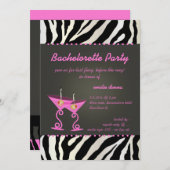 ゼブラ/ピンクマルティニバチェロレッテ 招待状 (正面/裏面)