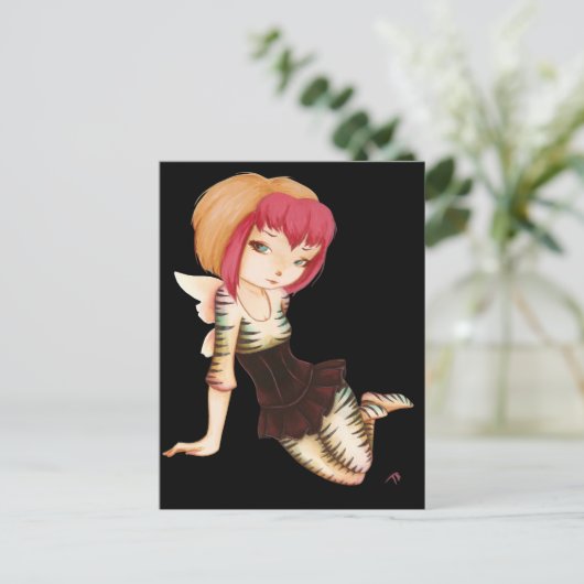 ゼブラ – ファンタジー妖精ゴシックアート ポストカード (スタンド正面)