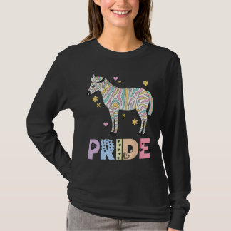 ゼブラ プライド レインボー 動物 LGBTQIA 男女 女子 Tシャツ