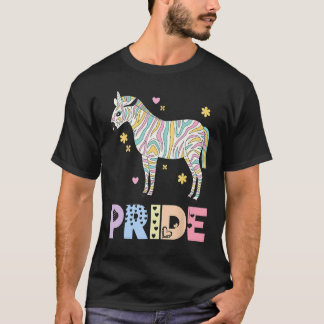 ゼブラ プライド レインボー 動物 LGBTQIA 男女 女子 Tシャツ