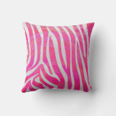 ゼブラ ホット ピンクとホワイト ワイルド ミー クッション (裏面)
