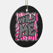 ゼブラ ホット ピンクとホワイト ワイルド ミー セラミックオーナメント (右)