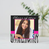 ゼブラ·ホット·ピンク·フォト·グラジェル 招待状 (スタンド正面)