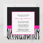 ゼブラ·ホット·ピンク·フォト·グラジェル 招待状 (裏面)