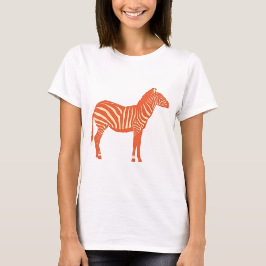 ゼブラ – マンダリンとライトオレンジ Tシャツ (正面)