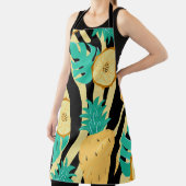 ゼブラ、モンステラ、パイナップル：夏のパターン。 エプロン (インサイチュ)