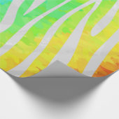 ゼブラ レインボー ホワイトプリント ラッピングペーパー (角)