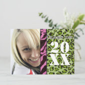 ゼブラ·レオパード·プリント卒業発表 招待状 (スタンド正面)