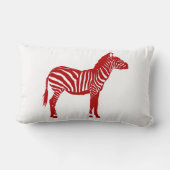 ゼブラ – 深い 赤と白 ランバークッション (裏面)