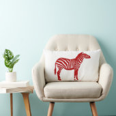 ゼブラ – 深い 赤と白 ランバークッション (椅子)