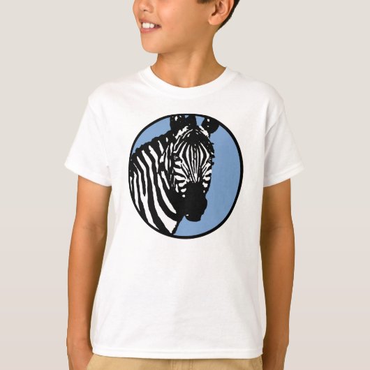 ゼブラ。石板の青い円。 Tシャツ (正面)