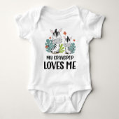 ゼブラ 私のじいちゃんは私を愛してる ベビーボディスーツ (正面)