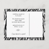 ゼブラ；誕生日の招待状 インビテーションポストカード (裏面)