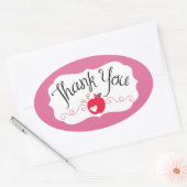 ゼブラABCズピンクバッグラベル 楕円形シール (封筒)