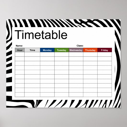 ゼブラAnimalprint ポスター (正面)