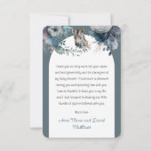 ゼブラOhベビーブルーフローラベビーシャワー サンキューカード (裏面)