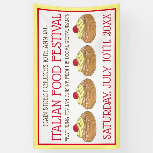 ゼポールペストリーイタリアンシシリア料理フェスティバル 横断幕 (縦)