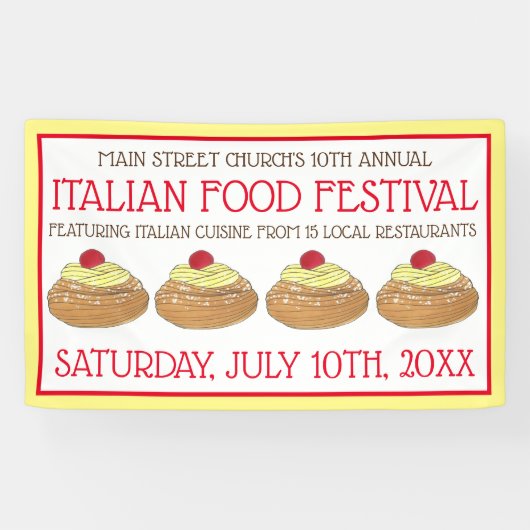 ゼポールペストリーイタリアンシシリア料理フェスティバル 横断幕 (横)