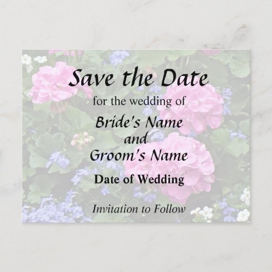 ゼラニウムとペリウィンクル 案内ポストカード (正面)