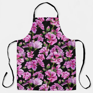 ゼラニウムの枝、水色のピンクの芽。 エプロン