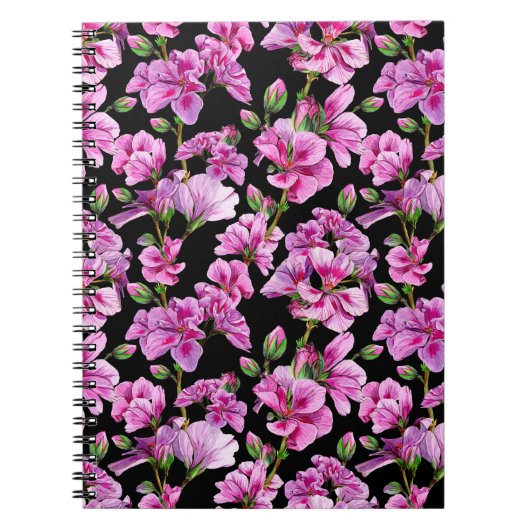 ゼラニウムの枝、水色のピンクの芽。 ノートブック (正面)