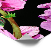 ゼラニウムの枝、水色のピンクの芽。 ポスター (角)