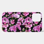 ゼラニウムの枝、水色のピンクの芽。 Case-Mate iPhoneケース (裏面 (横))