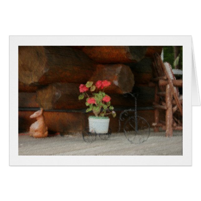 ゼラニウムの空白のなカード (正面横)