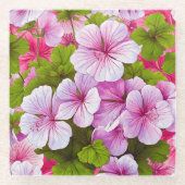 ゼラニウムフラワーコースター ガラスコースター (正面)