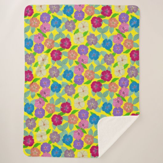 ゼラニウムフラワーブランケット投げ シェルパブランケット (正面)