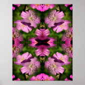 ゼラニウム花の乗算抽象芸術 ポスター (正面)