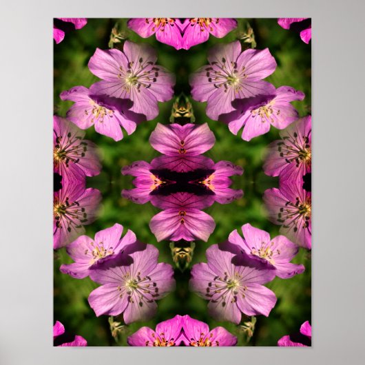 ゼラニウム花の乗算抽象芸術 ポスター (正面)