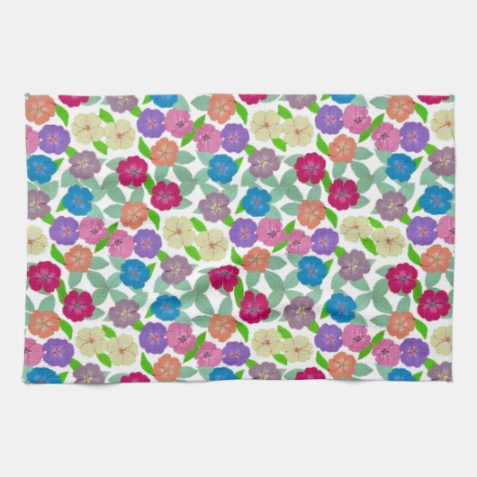 ゼラニウム花キッチンタオル キッチンタオル (横)