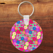 ゼラニウム花キーリング キーホルダー (正面)